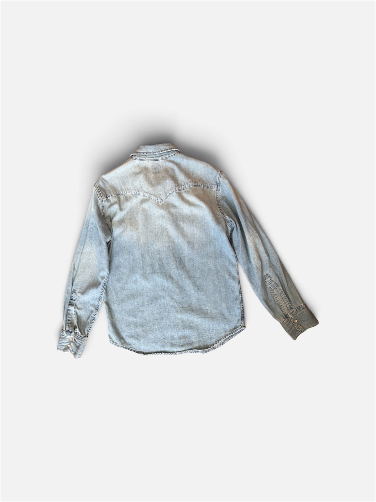 Chemise Western en Jeans Lévis Délavage Clair