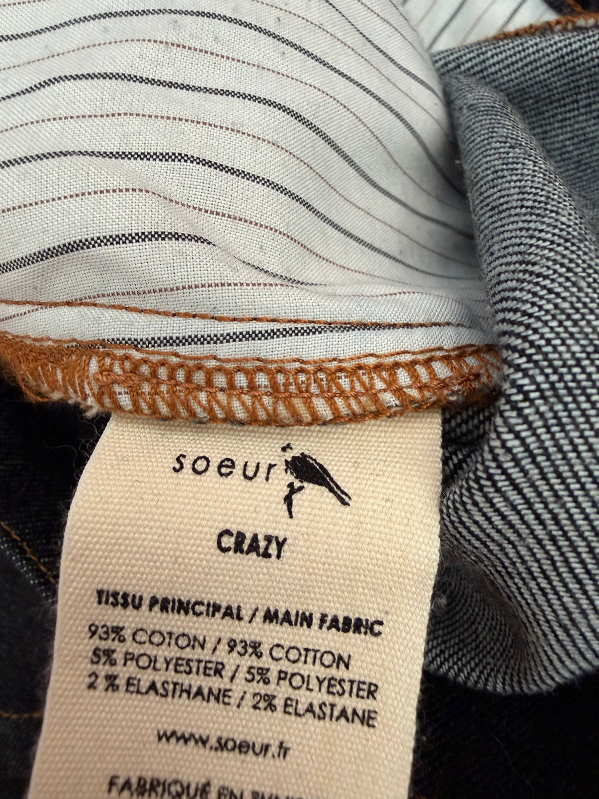 Mini-Jupe en Denim Brut "Soeur" Modèle Crazy