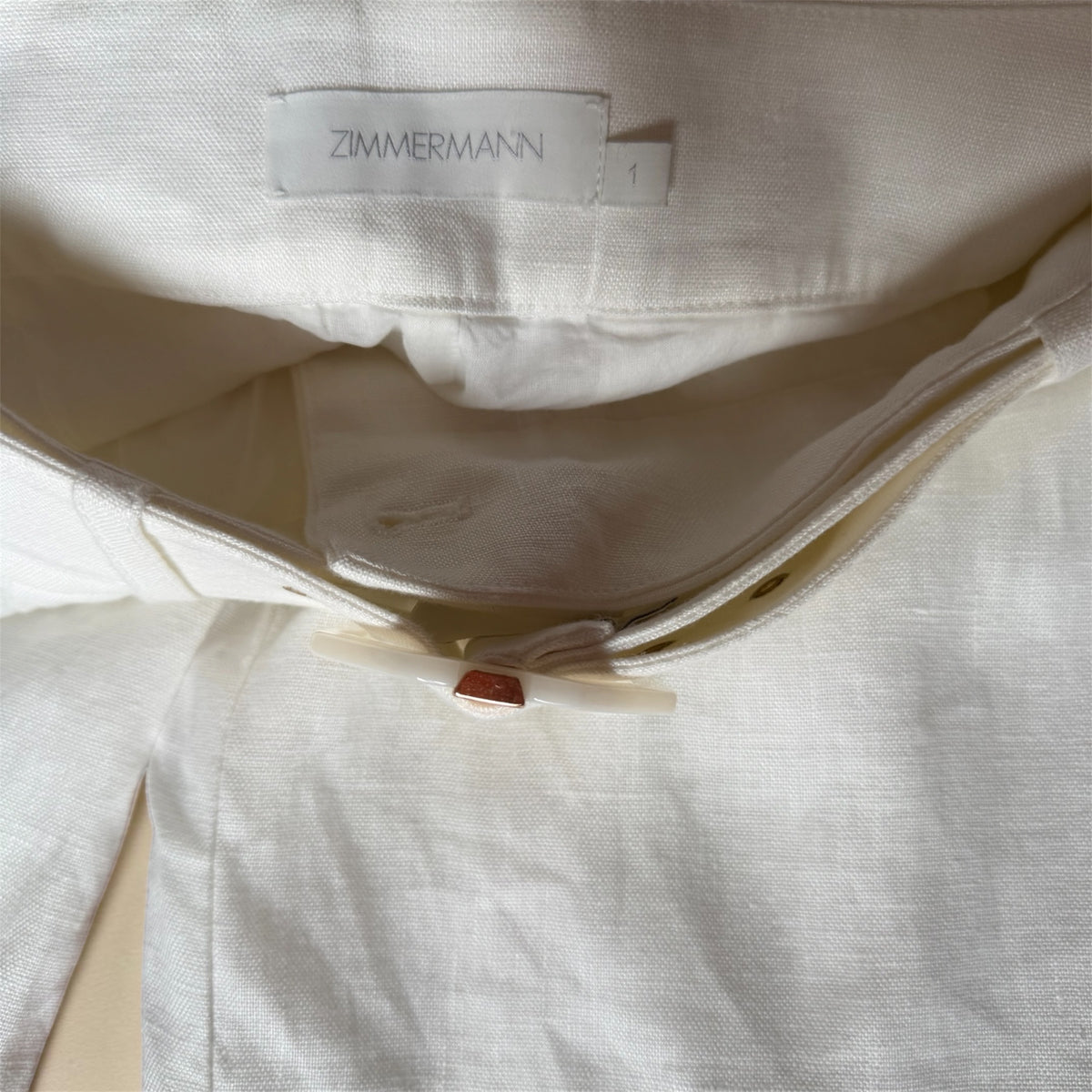 Pantalon ample en lin blanc avec ceinture Zimmermann