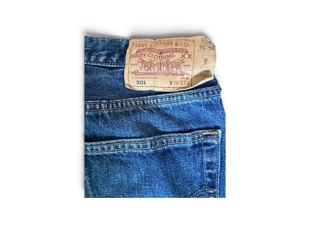 Jean Levi's 501 Original Fit – Délavage Vintage Brut / Usure Naturelle W34 L36