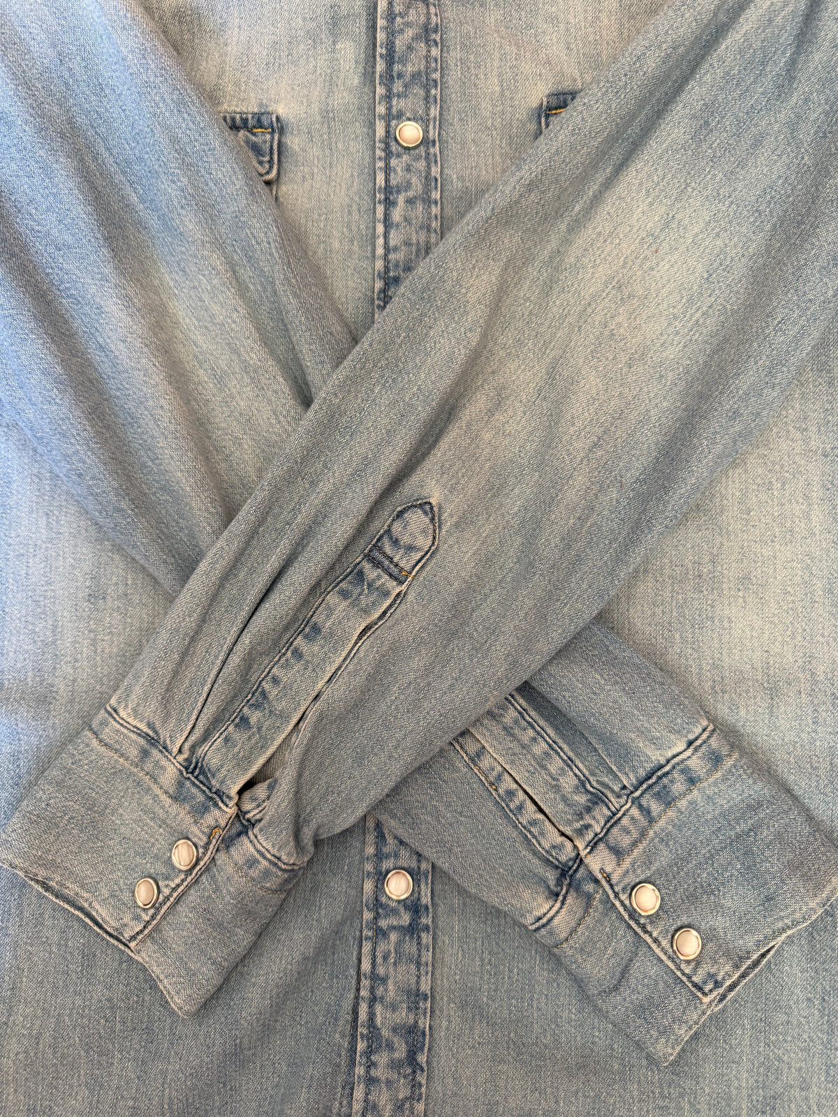 Chemise Western en Jeans Lévis Délavage Clair