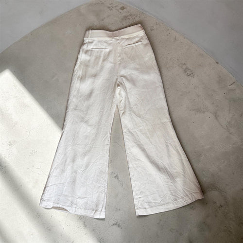 Pantalon ample en lin blanc avec ceinture Zimmermann