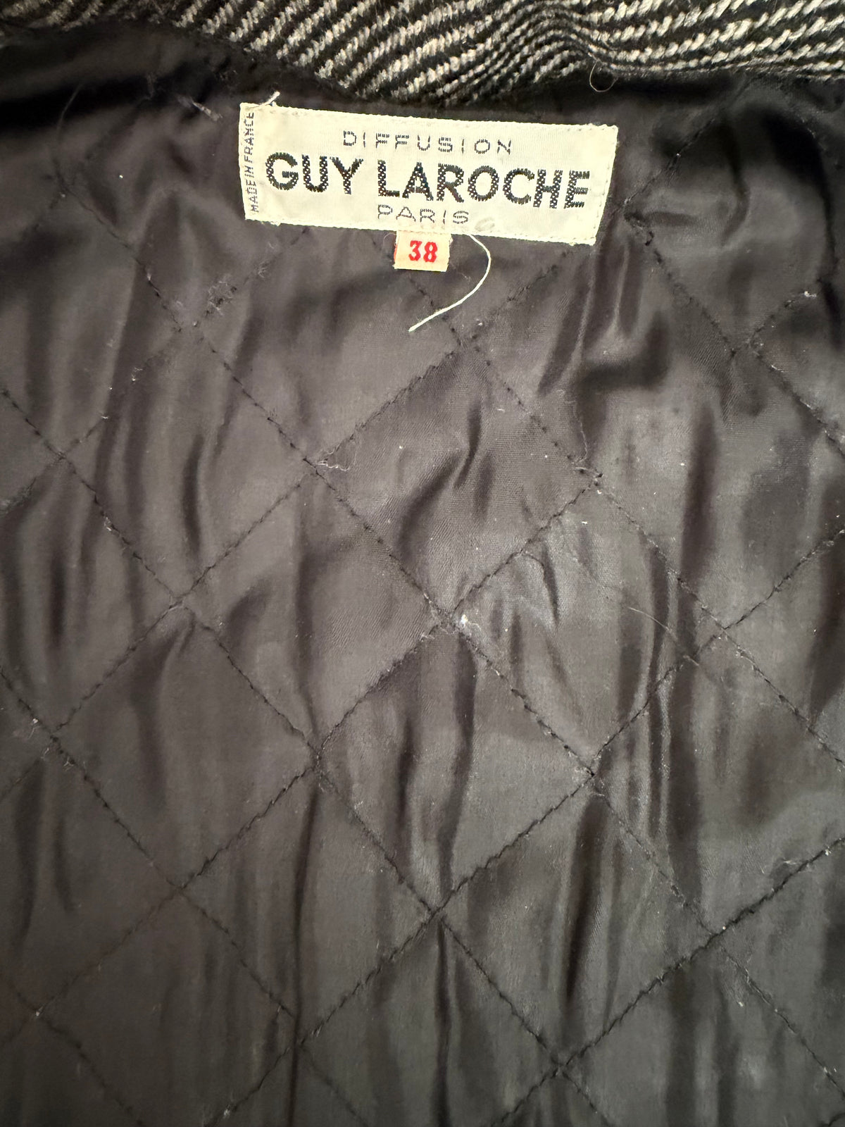 Manteau Vintage à Motif Chevron "Guy Laroche Diffusion"