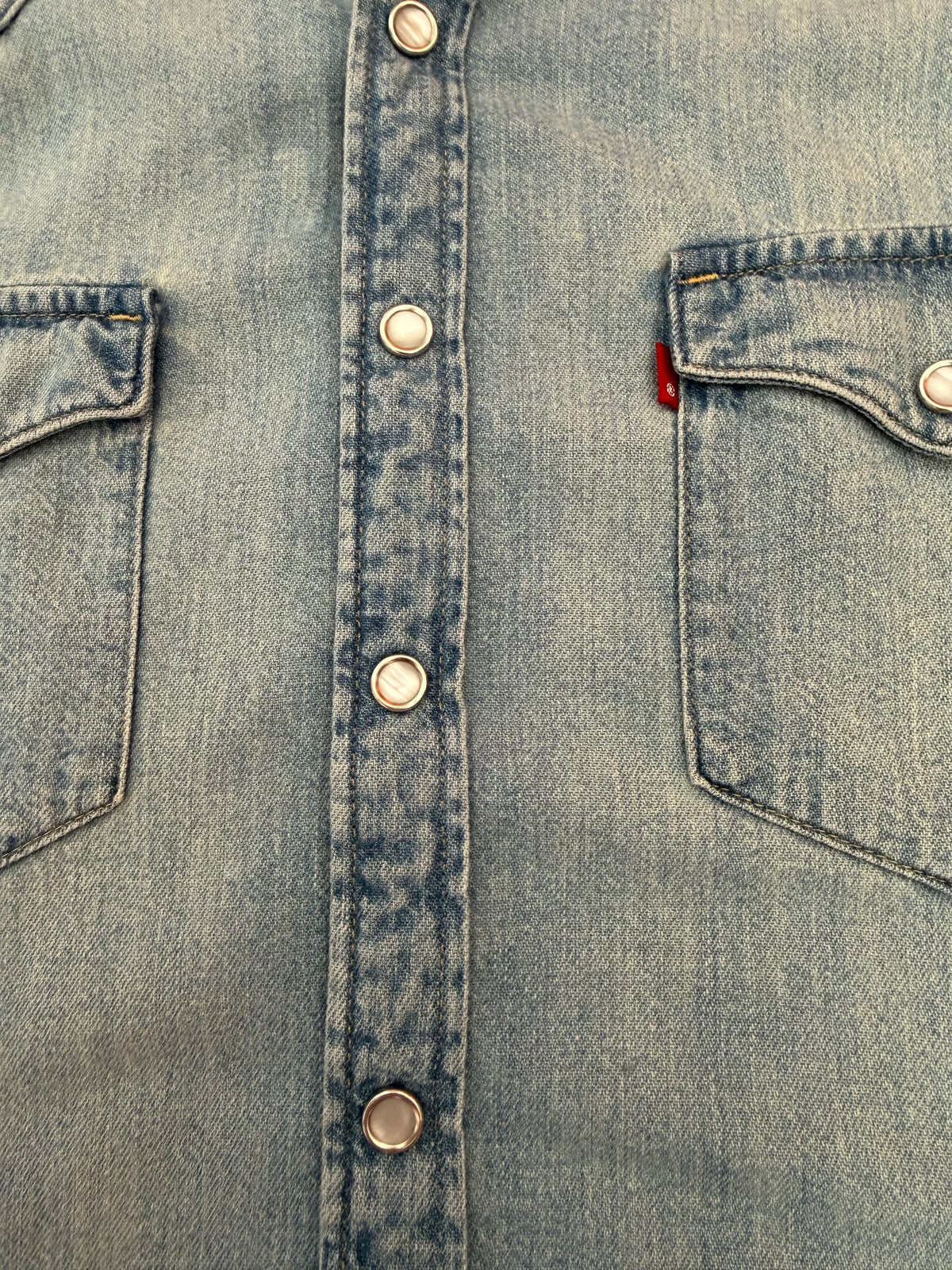 Chemise Western en Jeans Lévis Délavage Clair